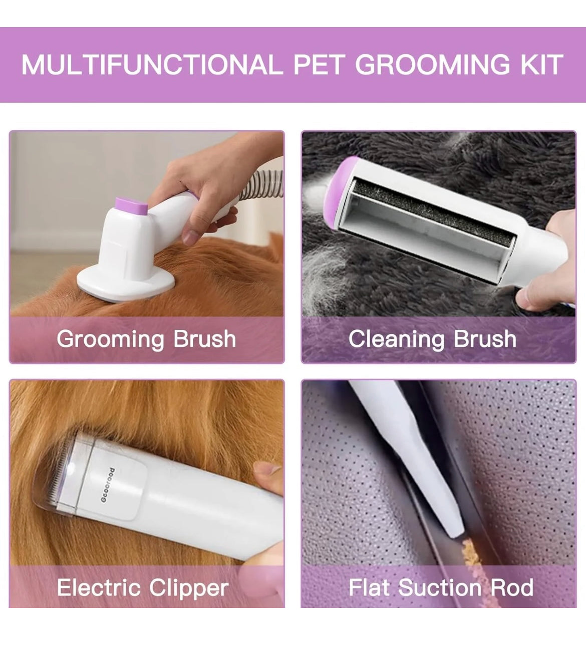 Pet Grooming Vacuum ( Full Kit )